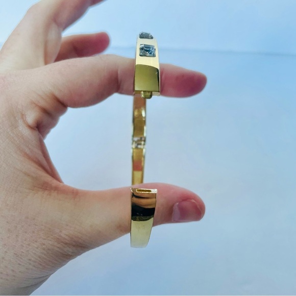 Gold and CZ Hinge Bangle - Picture 3 of 5